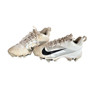 Nike Alpha Menace 4 Shark Football Cleats White Silver FQ4012-100 Youth Sz 4Y